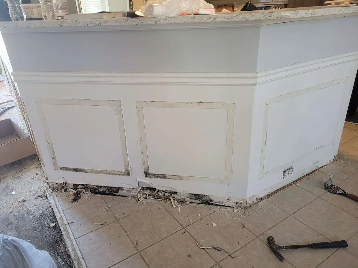Water damage and mold on kitchen during Mold Inspection & Testing in Minneola